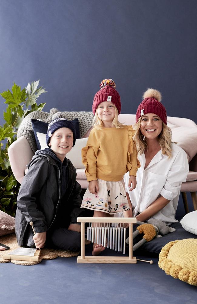 Bickmore with her son Ollie and daughter Evie.