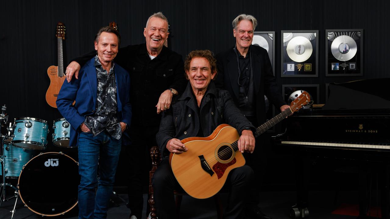 Cold Chisel bandmates Phil Small, Jimmy Barnes, Ian Moss, and Don Walker. Picture: Justin Lloyd.