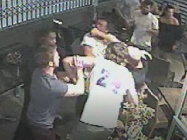 CCTV footage of the wild brawl at Northlakes Tavern on November 12, 2016.