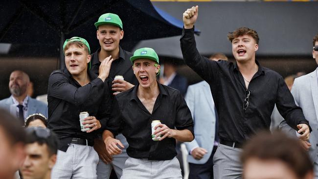 Cheering on a winner at Rosehill on Saturday. Picture: Sam Ruttyn