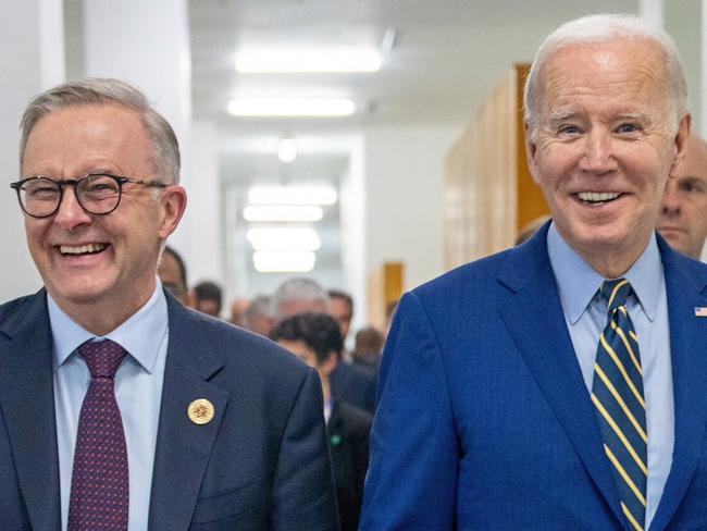 13/11/2022: Prime Minister Anthony Albanese meets with US President Joe Biden in Cambodia for a bilateral meeting during the East Asia-Summit. Picture: Twitter / @AlboMP