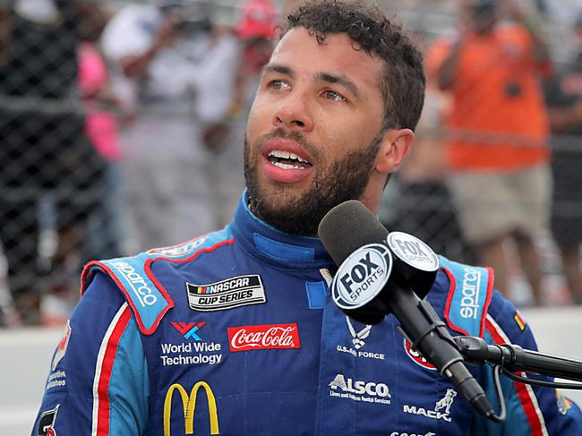 Bubba Wallace called on Donald Trump to stop spreading “hate”. Picture: AFP