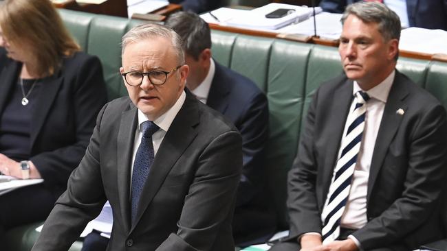 Prime Minister Anthony Albanese told Question Time the release of the royal commission report would be a trying day for many people. Picture: NewsWire / Martin Ollman