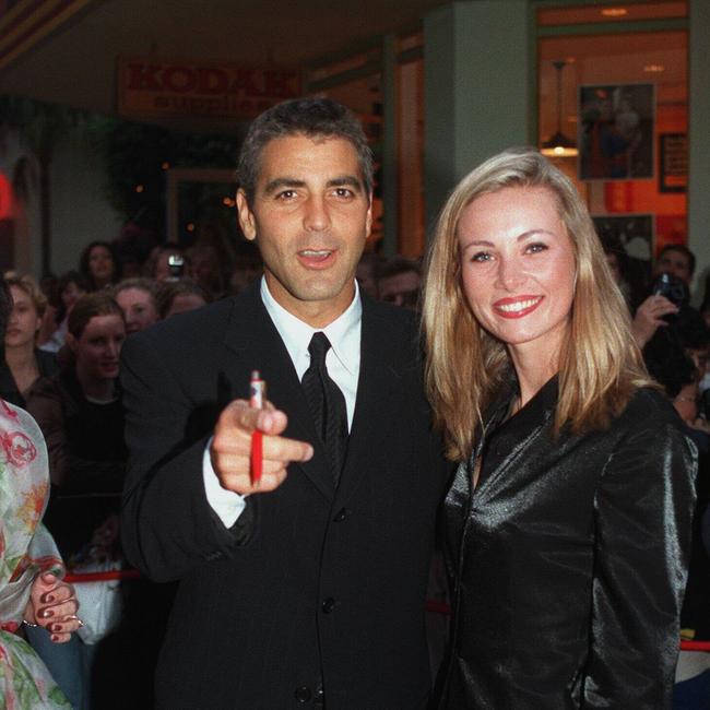 George Clooney with girlfriend Celine Balitran.