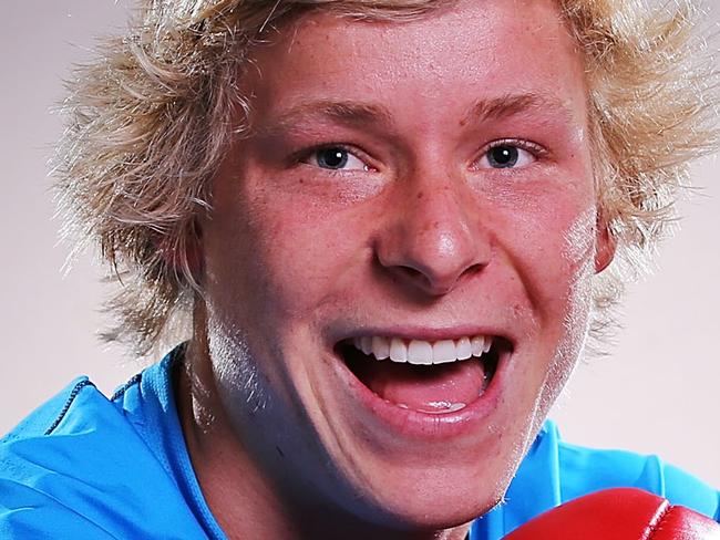 MELBOURNE, AUSTRALIA - OCTOBER 02: Isaac Heeney of Cardiff poses during the 2014 AFL Draft Combine at Etihad Stadium on October 2, 2014 in Melbourne, Australia. (Photo by Michael Dodge/Getty Images)