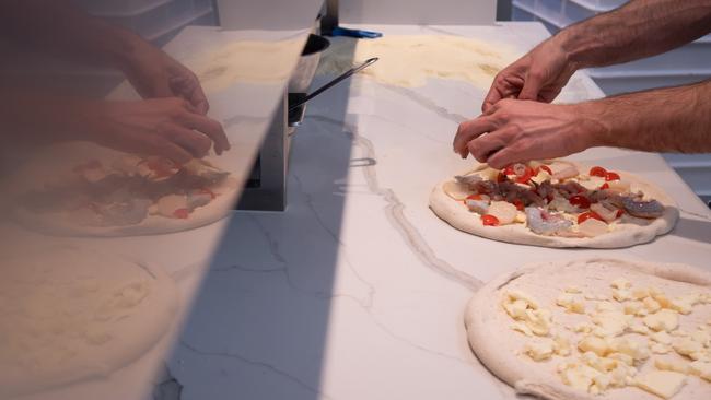 Pizzas from famed chef Stefano Manfredi's Pizzaperta at West HQ.