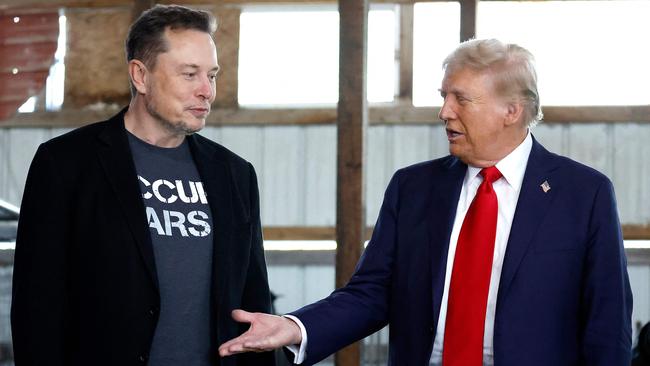 Elon Musk and US President Donald Trump are facing huge backlash at home and abroad. Picture: AFP