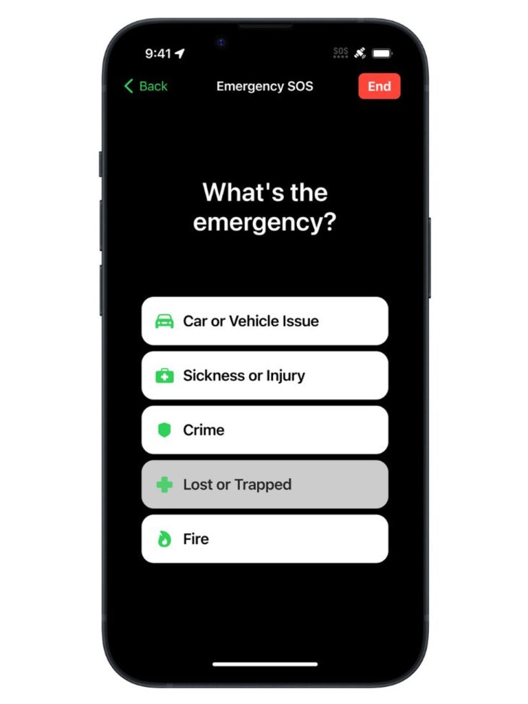 The questionnaire will ask them about their emergency. Picture: Supplied/Apple