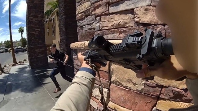 Body camera footage of police officers shooting and killing Daniel Ortega. Picture: Las Vegas Metropolitan Police Department