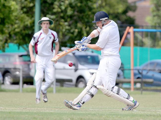 Cricket Gold Coast first grade action - Burleigh vs Coomera Hope Island at Avid Concrete Oval. Coomera batsman Andrew Robinson. Picture Mike Batterham