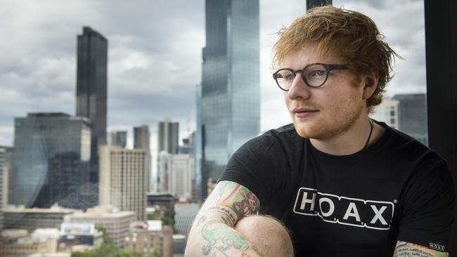 Ed Sheeran in Melbourne, living life off the social media grid and enjoying it. Picture: Eugene Hyland