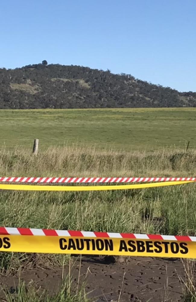 A taped-off area of possibly hazardous material near Clunes. Picture: Contributed