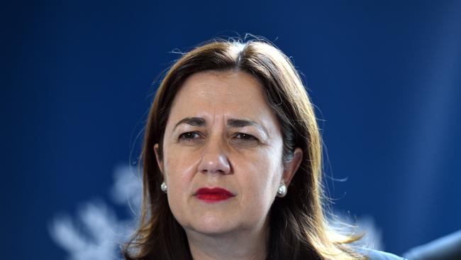 Queensland Premier Annastacia Palaszczuk is seen during a press conference regarding renewable fuel at Parliament House in Brisbane, Wednesday, February 27, 2019. (AAP Image/Dan Peled) NO ARCHIVING