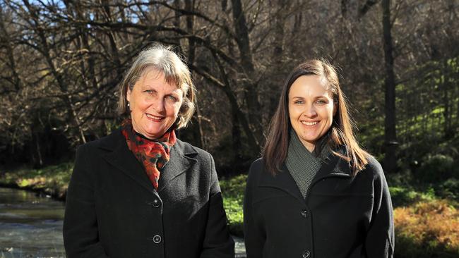 Former Yarra and Darebin council mayors Amanda Stone and Kim Le Cerf. Picture: Aaron Francis