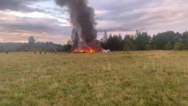 The plane crash that killed Wagner boss Yevgeny Prigozhin. Picture: Supplied