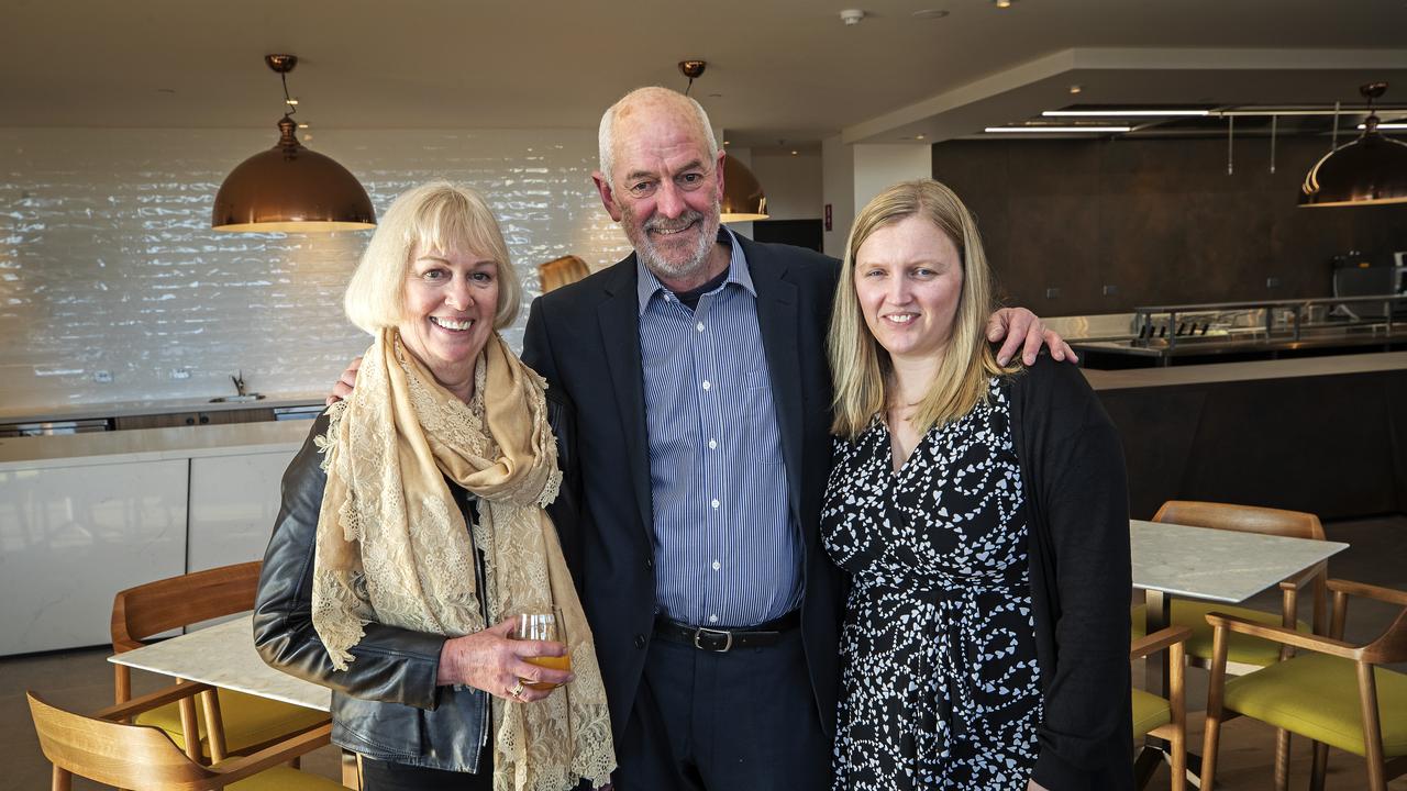 (L-R) Glenda Sorrell, Eric Saunders and Kristy Stone during the opening of the Crowne Plaza Hotel at Hobart. Picture Chris Kidd