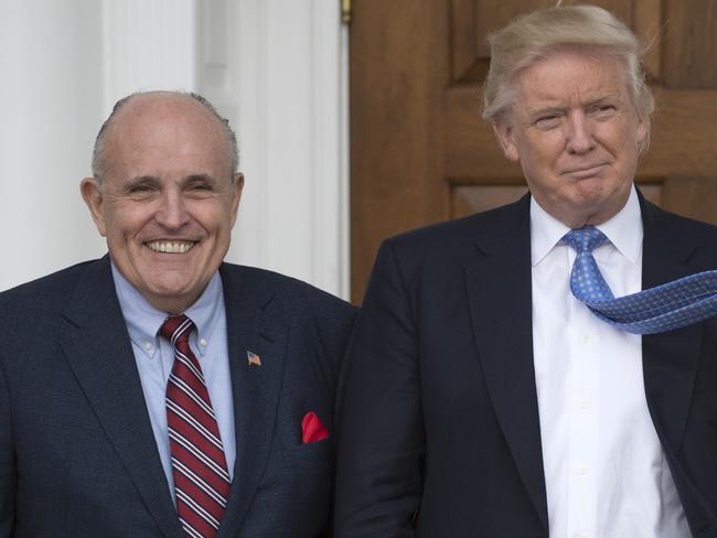 US President Donald Trump and his lawyer Rudy Giuliani. Picture: AFP