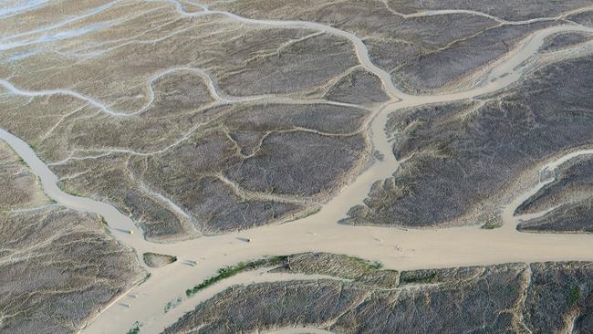 Flood water moves through western Queensland's Channel Country. Picture: Kerry Trapnell/Pew Trusts.