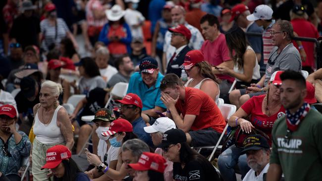 Some of Mr Trump’s supporters at today’s rally. Picture: Brendan Smialowski/AFP