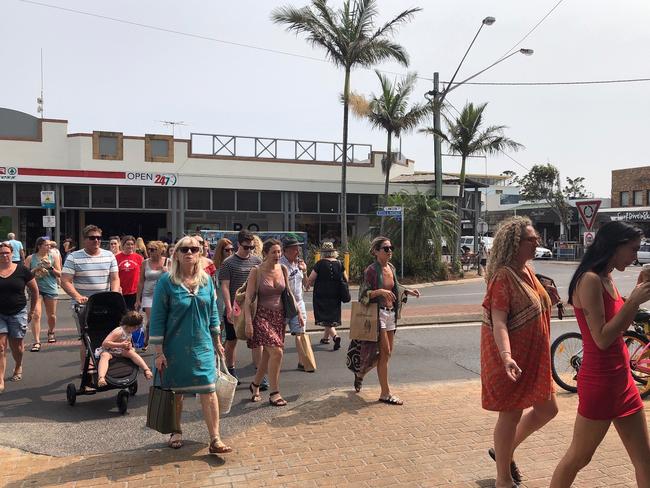 Crowds in Byron Bay over the summer holidays