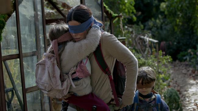 Sci-fi horror thriller Birdbox, starring Sandra Bullock, was the movie everyone was streaming over the Christmas period. Picture: Netflix