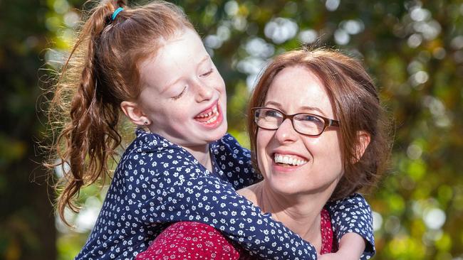 Lauren Casey’s 7 year old daughter Grace has been attending Trinity Kids for over a year and has learnt how breathing exercises can help in difficult situations. Picture: Sarah Matray