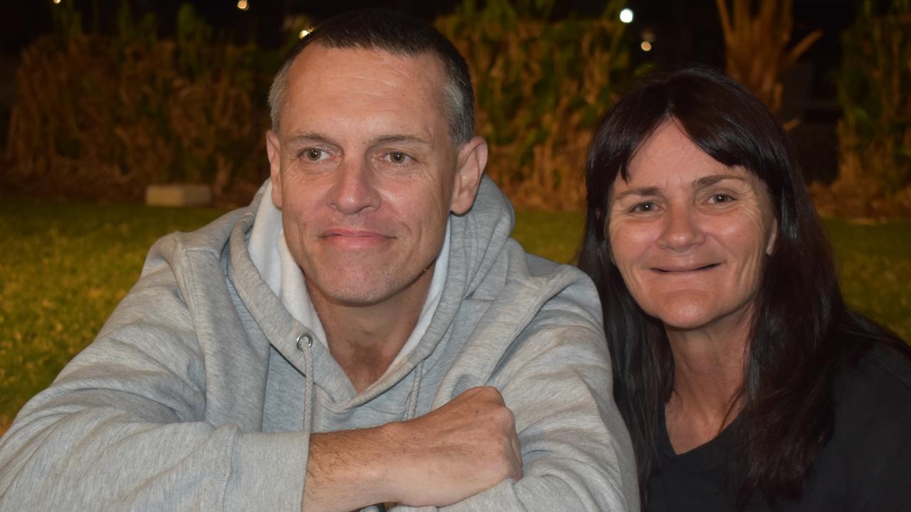 Mandy Sandford and Shane Watkins watching the Matildas vs England semi-final clash in Ipswich. Photos by Georgie Walker.