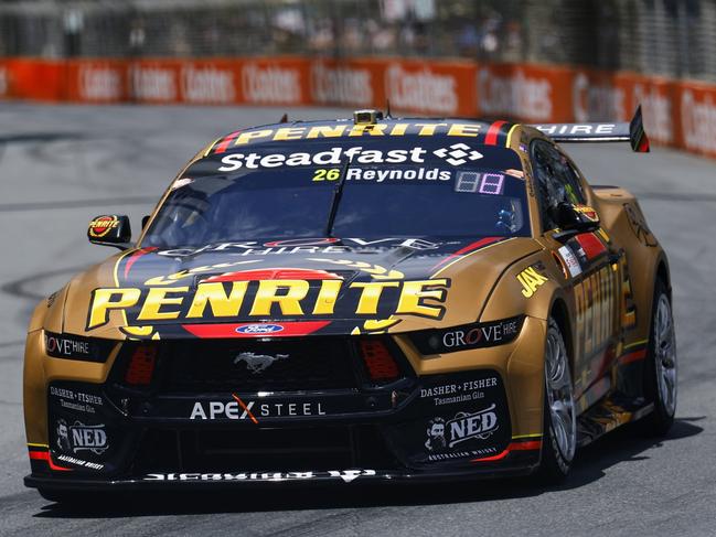 David Reynolds wins the Sunday race of the Gold Coast 500 V8 Supercars race, held on the Surfers Paradise street circuit. Picture: Brendan Radke