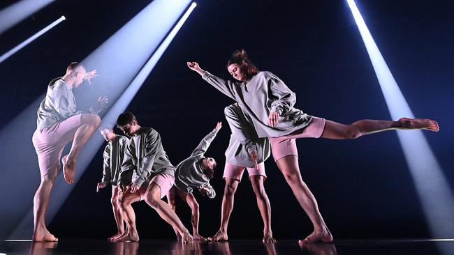 Australasian Dance Collective dancers rehearse a new production, Forgery, which will be debuted as part of the Brisbane Festival. Picture: Lyndon Mechielsen