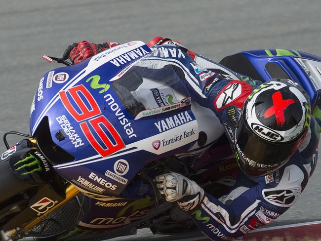 HOHENSTEIN-ERNSTTHAL, GERMANY - JULY 11: Jorge Lorenzo of Spain and Movistar Yamaha MotoGP rounds the bend during the MotoGp of Germany - Free Practice at Sachsenring Circuit on July 11, 2014 in Hohenstein-Ernstthal, Germany. (Photo by Mirco Lazzari gp/Getty Images)