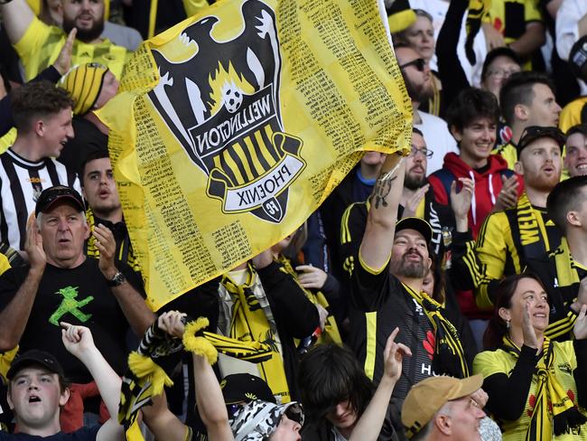 WELLINGTON, NEW ZEALAND - MARCH 15: Phoenix Fans during the round 23 A-League match between Wellington Phoenix and Melbourne Victory at Westpac Stadium on March 15, 2020 in Wellington, New Zealand. (Photo by Masanori Udagawa/Getty Images)