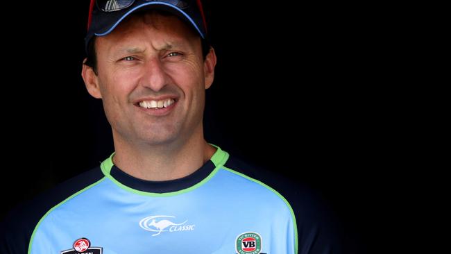 NSW coach Laurie Daley walks out for the NSW Blues captains run at Suncorp Stadium l , Brisbane . Picture : Gregg Porteous