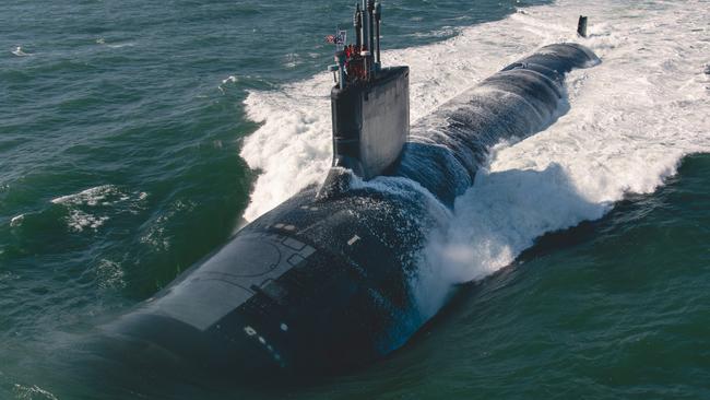 ATLANTIC OCEAN (Feb. 1, 2022) The future Virginia-class attack submarine Montana (SSN 794) conducts initial sea trials Feb. 1, 2022 in the Atlantic Ocean. Montana is the 10th Virginia-class submarine. (U.S. Navy photo courtesy of HII by Ashley Cowan)