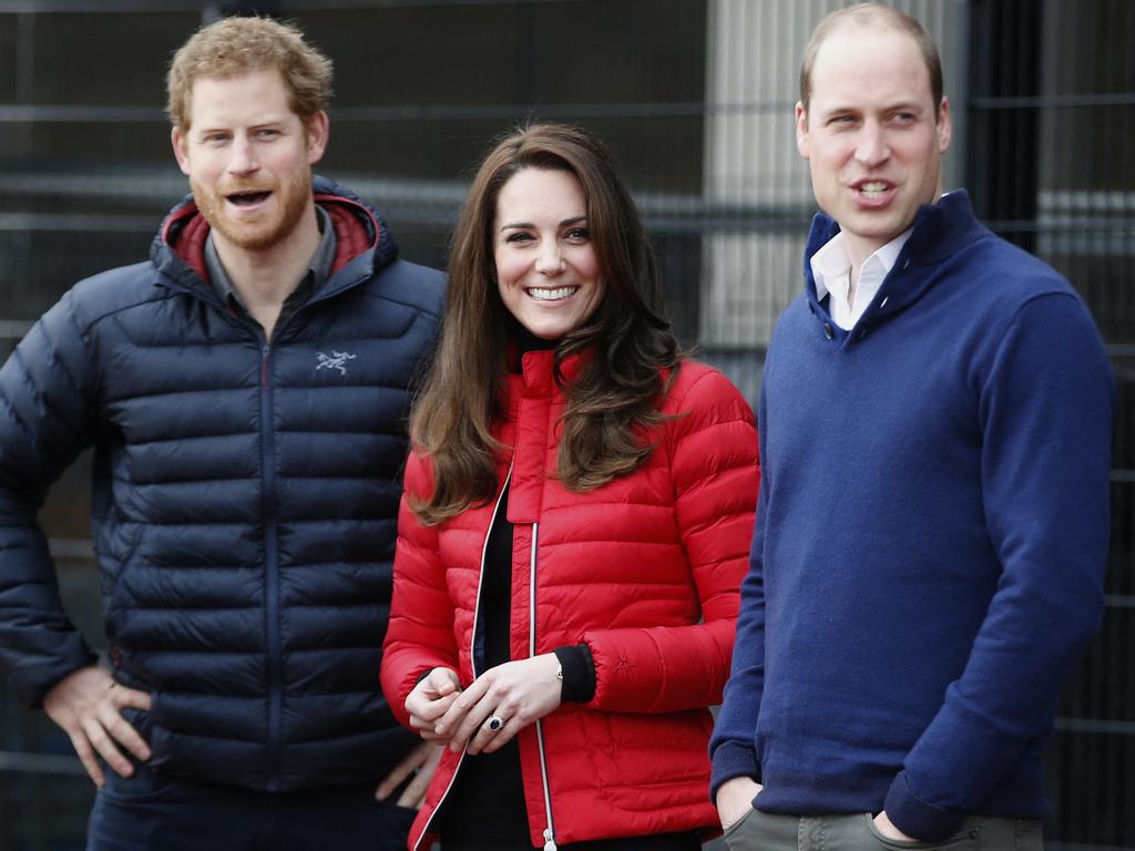 Harry, Kate and William at a training event to promote the charity Heads Together on February 5, 2017. Picture: Alastair Grant / POOL / AFP.