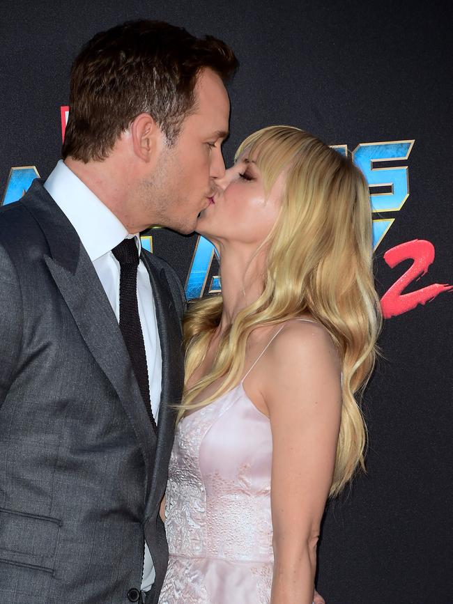 Pratt with ex-wife Anna Farris. Picture: Frederic J. Brown/AFP