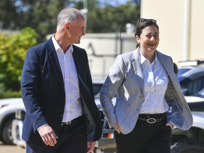 Queensland Premier Annastacia Palaszczuk met with state member for Gladstone Glenn Butcher at Northern Oil Refinery to announce the Queensland Government's new hydrogen plan.