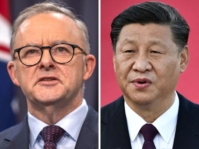 Anthony Albanese and Xi Jinping.