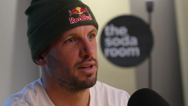 Travis Boak on Mark Soderstrom's new podcast The Soda Room. Picture: Supplied