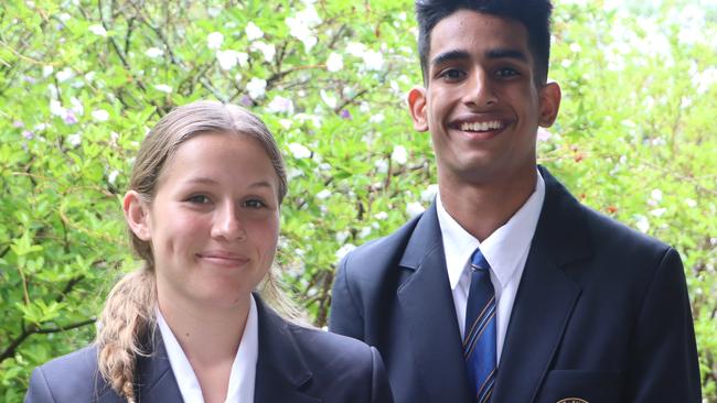 Runcorn State High School captains, Bella Mahoney and Pawit Singh. Photo – contributed.