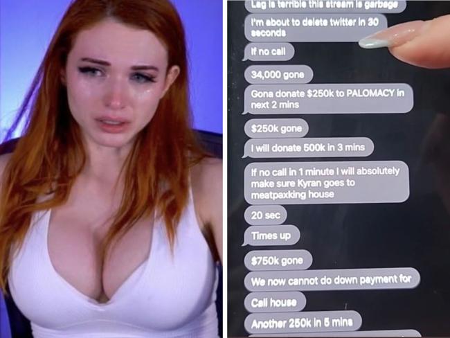 Amouranth was in tears discussing her husband. Picture: Twitch