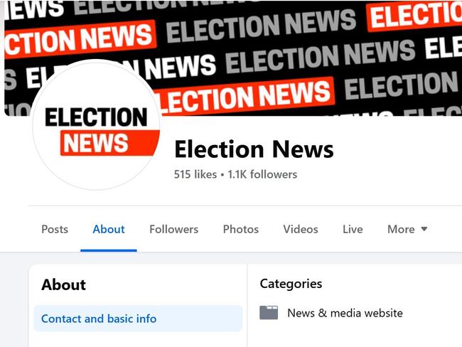 The Facebook page states its affiliation but appears to be a news page to a casual scroller.