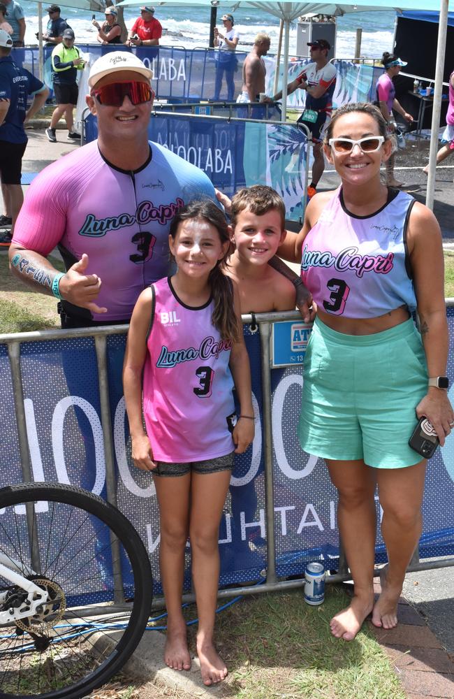 The Mitchell family at the 2023 Mooloolaba Triathlon.