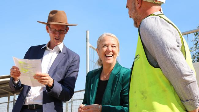 Transport Minister Mark Bailey at the opening of the new jetty at Macleay Island last month.