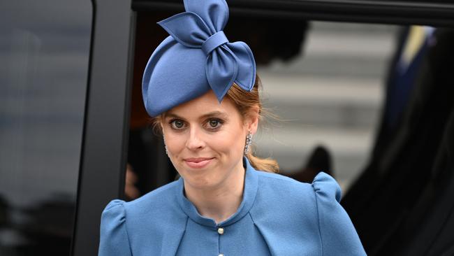 Britain's Princess Beatrice of York arrives to attend the National Service of Thanksgiving for The Queen's reign at Saint Paul's Cathedral in London on June 3, 2022 as part of Queen Elizabeth II's platinum jubilee celebrations. - Queen Elizabeth II kicked off the first of four days of celebrations marking her record-breaking 70 years on the throne, to cheering crowds of tens of thousands of people. But the 96-year-old sovereign's appearance at the Platinum Jubilee -- a milestone never previously reached by a British monarch -- took its toll, forcing her to pull out of a planned church service. (Photo by Daniel LEAL / POOL / AFP)