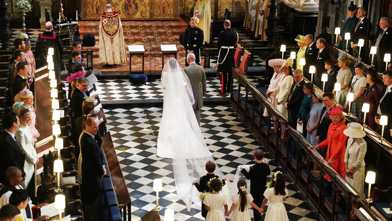 Prince Charles stepped in to walk Meghan down the aisle after her dad’s abrupt cancellation. Picture: AFP Photo/Pool/Owen Humphreys