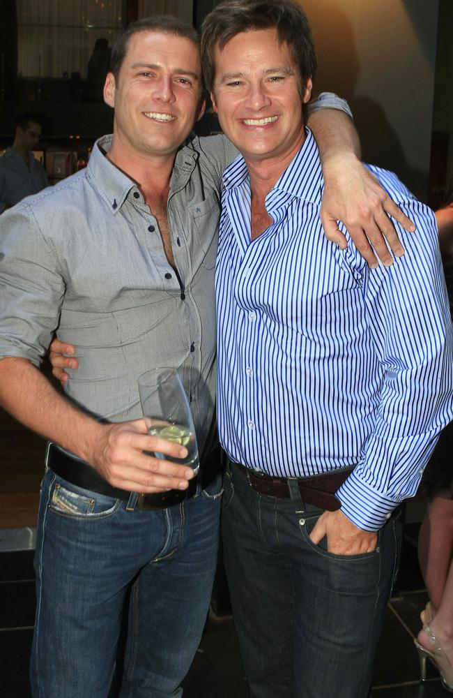 2008: A seemingly friendly Karl Stefanovic with Richard Reid at Today Show drinks to celebrate the 2008 Spring Racing Carnival. 