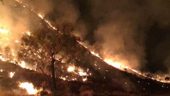 Fires near Alice Springs last month. Picture: Bushfires NT.