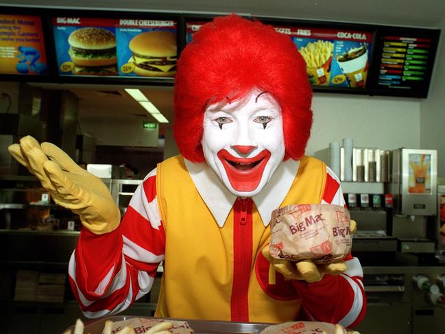 2 Sep 2000: Ronald McDonald at the launch of the new McDonalds restaurant in the casual dining section of the Athlete's Village in Homebush, Sydney, Australia. (Photo: Nick Laham / Allsport) Mandatory Credit: Nick Laham/ALLSPORT