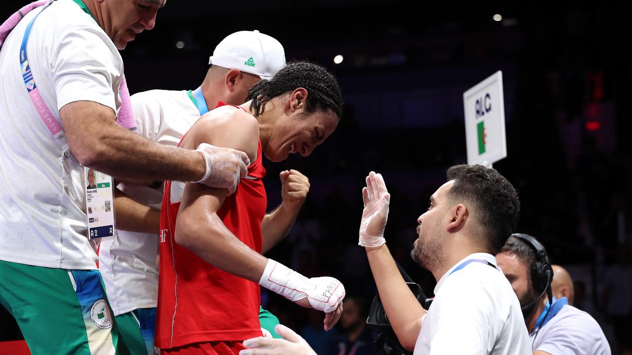 Imane Khelif of Team Algeria leaves the ring. Picture: Getty