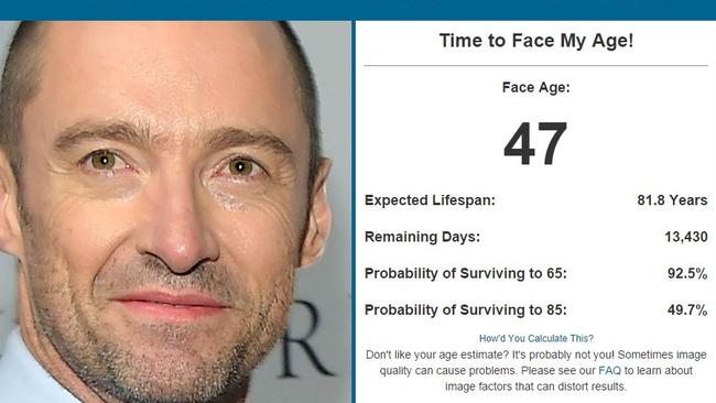 Hugh Jackman, 45, was put at a reasonable 47.